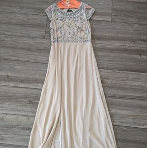Adrianna Papell Beaded dress nude